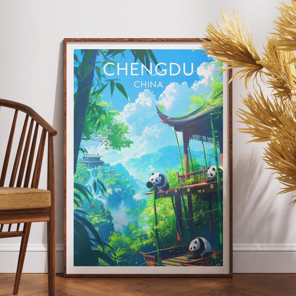 Chengdu Travel Print China Poster Wall Art Asia
