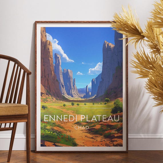 Ennedi Plateau Travel Print Chad Africa Poster Wall Art Desert