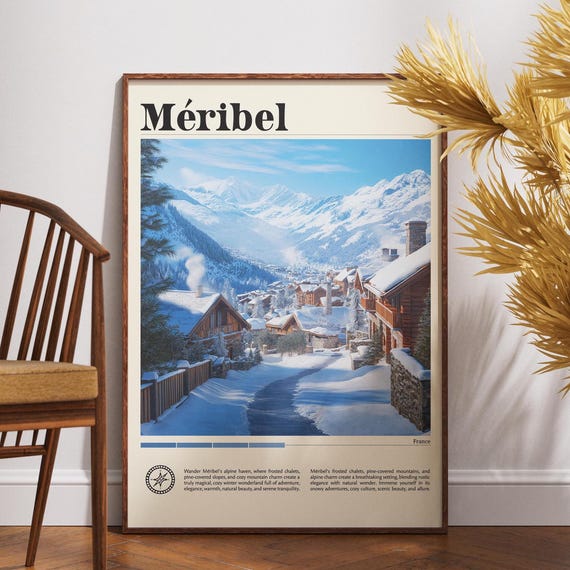 Meribel Travel Print France Poster Wall Art Europe Ski