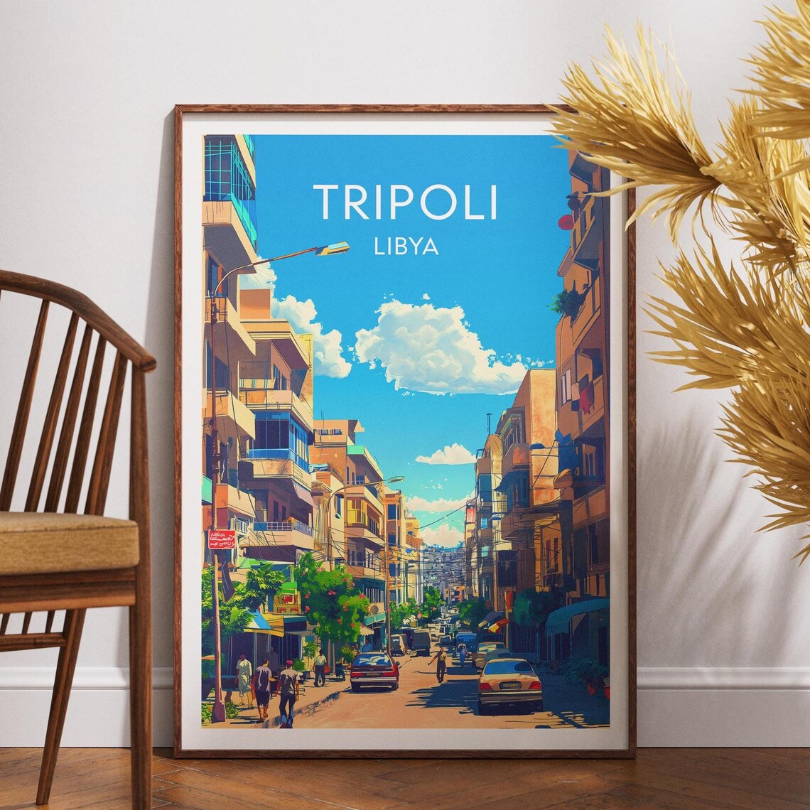 Tripoli Libya Downtown Street Blue Sky City Life Travel Poster