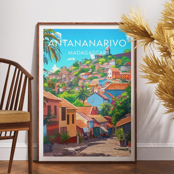 Antananarivo Madagascar Hillside Old City View Travel Poster