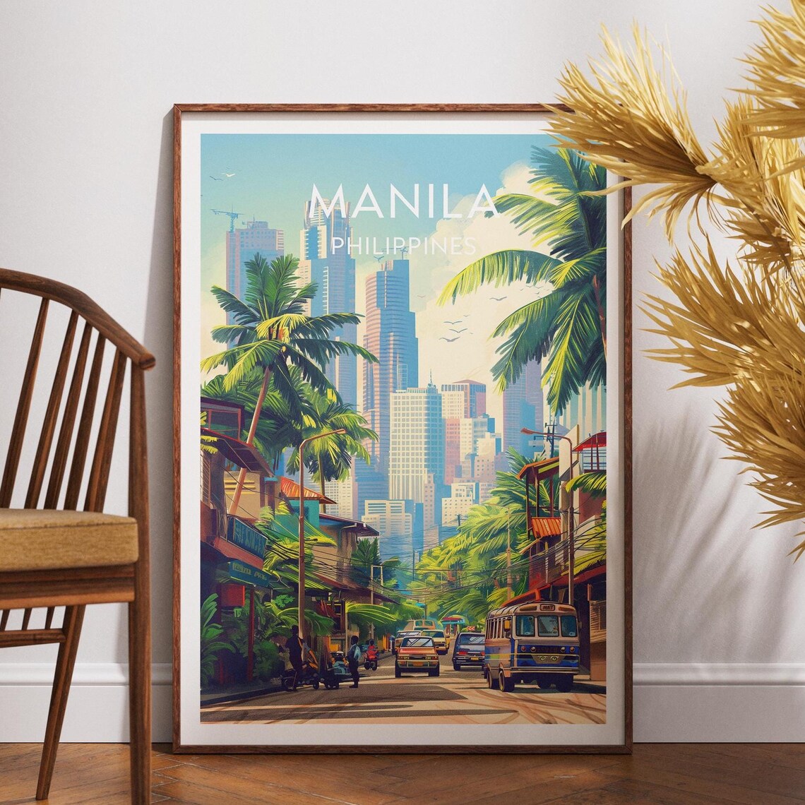 Manila Travel Poster, Philippines City Art