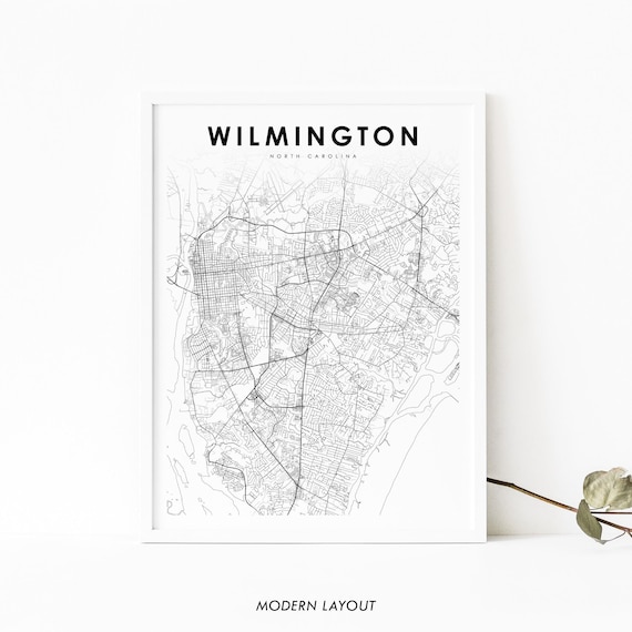 Wilmington NC Map Print, North Carolina Travel Poster