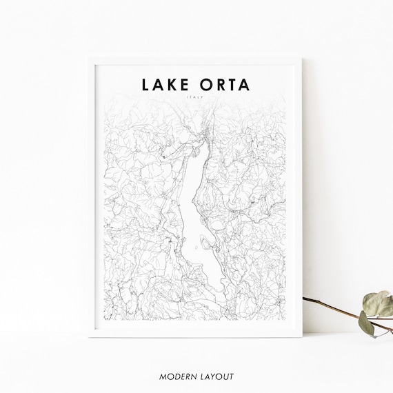 Lake Orta Italy Map Print, Lago d'Orta Art Poster