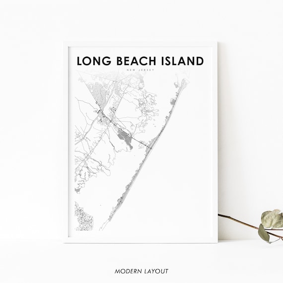 Long Beach Island NJ Map Print, New Jersey Poster