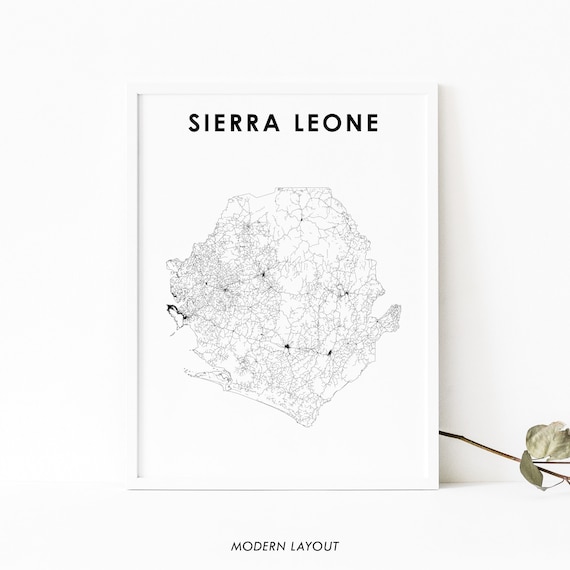 Sierra Leone Map Print, Freetown West Africa Poster