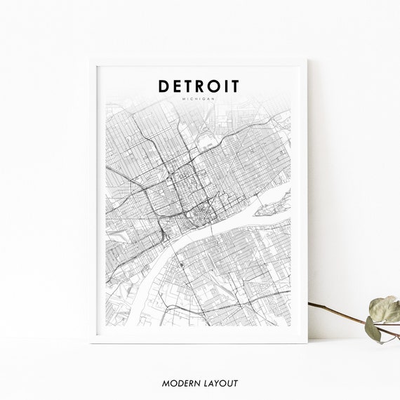Detroit, MI Map Print - Nursery Room Decor