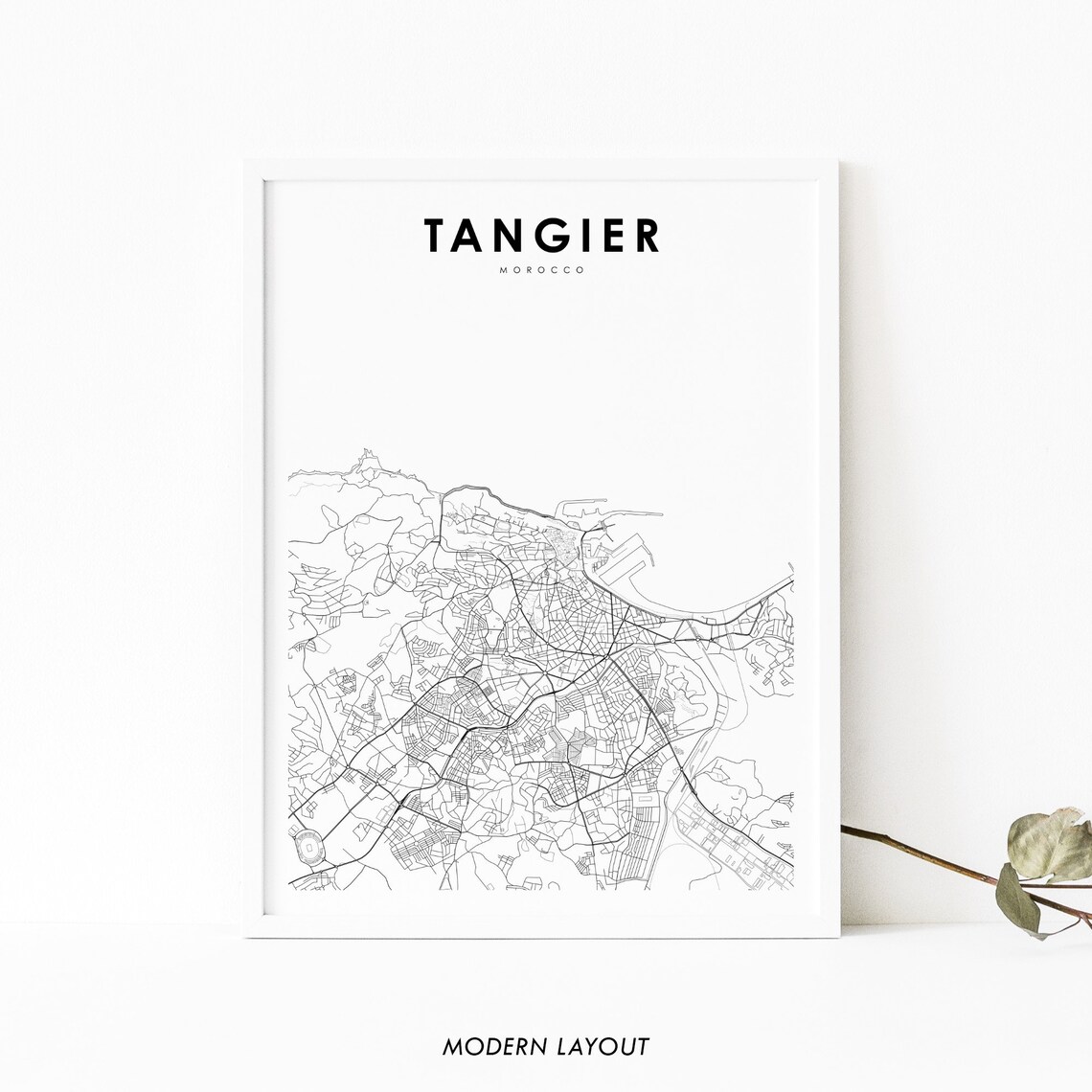 Tangier Morocco Map Art Print, Nursery Room Decor