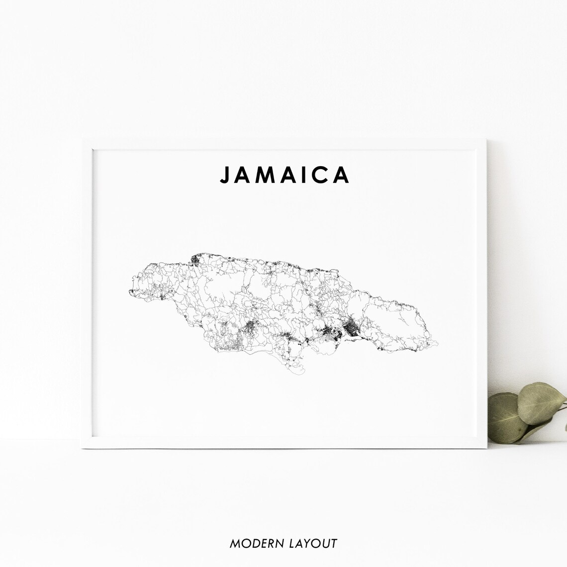 Jamaica Map Print, Kingston Caribbean Nursery Decor