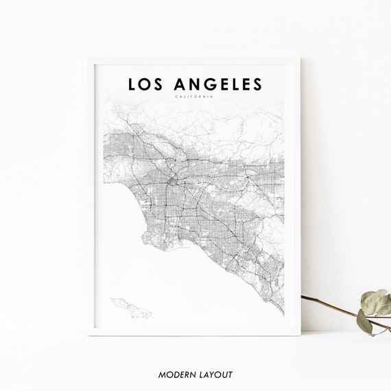 Greater Los Angeles CA Map Poster, Nursery Wall Decor