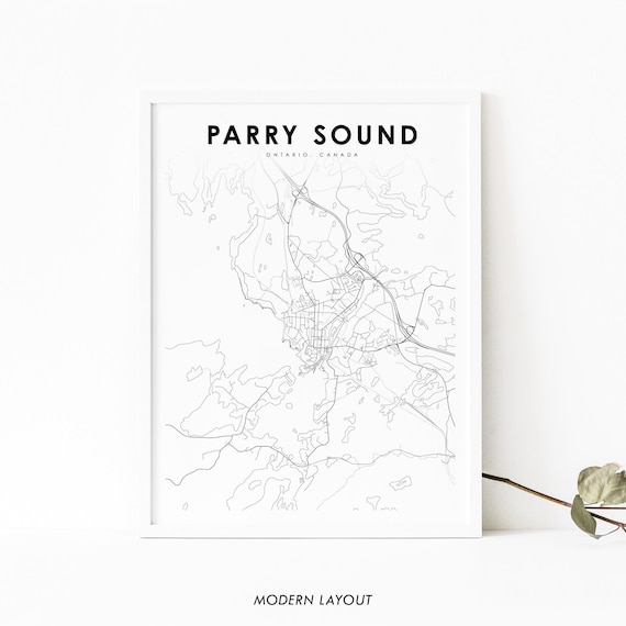 Parry Sound Ontario Canada Minimalist Street Map Modern Layout Poster