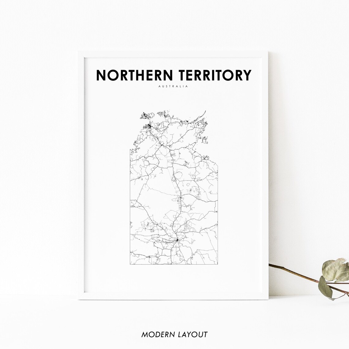 Northern Territory Australia Map Poster, Nursery Decor