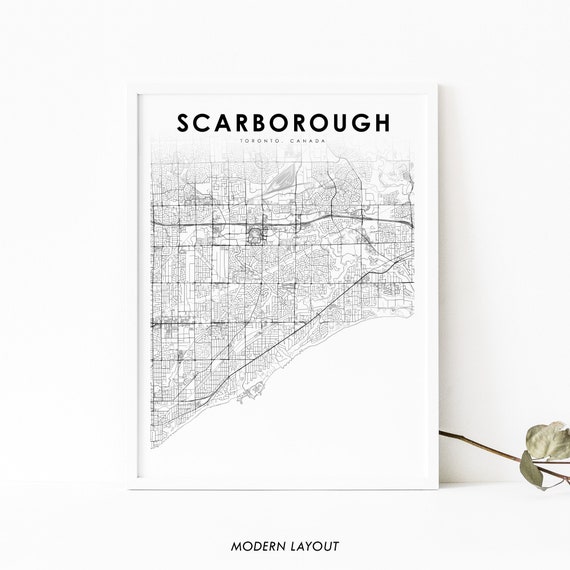 Scarborough Ontario Map Print, Toronto Area Art Poster