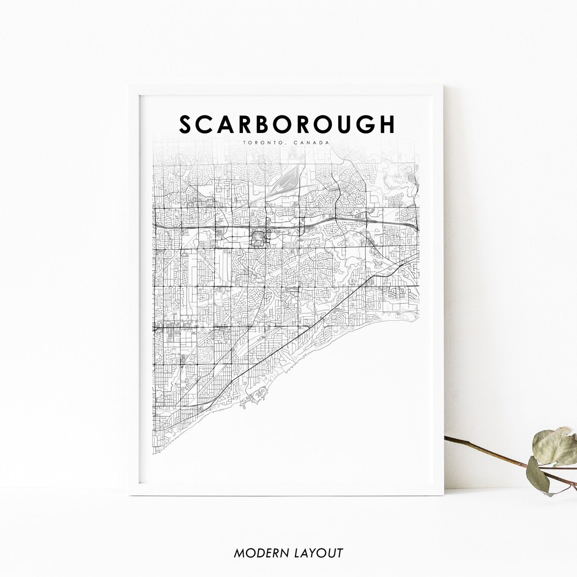 Scarborough Ontario Map Print, Toronto Area Art Poster