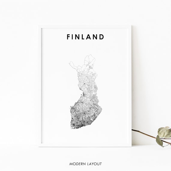 Finland Map Print, Suomi Road Poster