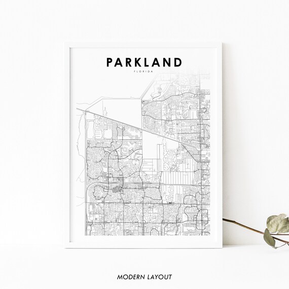 Parkland Florida Minimalist City Street Map Travel Gift Poster