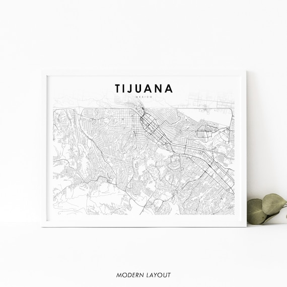 Tijuana Mexico Minimalist City Street Map Poster Modern Layout