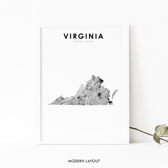 Virginia Map Print, Nursery Room Wall Decor