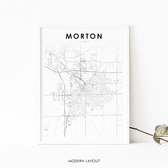 Morton IL Map Print, Illinois Nursery Wall Art