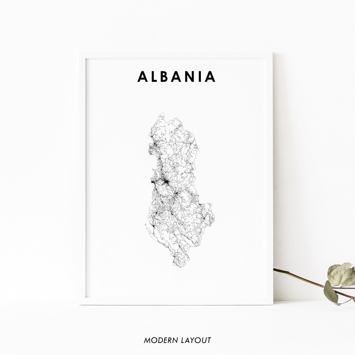 Albania Map Print, Tirana Europe Nursery Decor