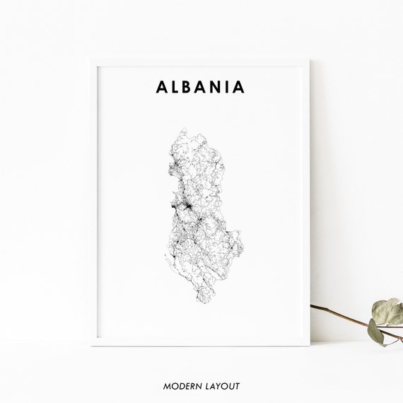 Albania Map Print, Tirana Europe Nursery Decor