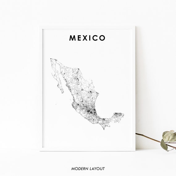 Mexico Map Art Print, Nursery Room Decor