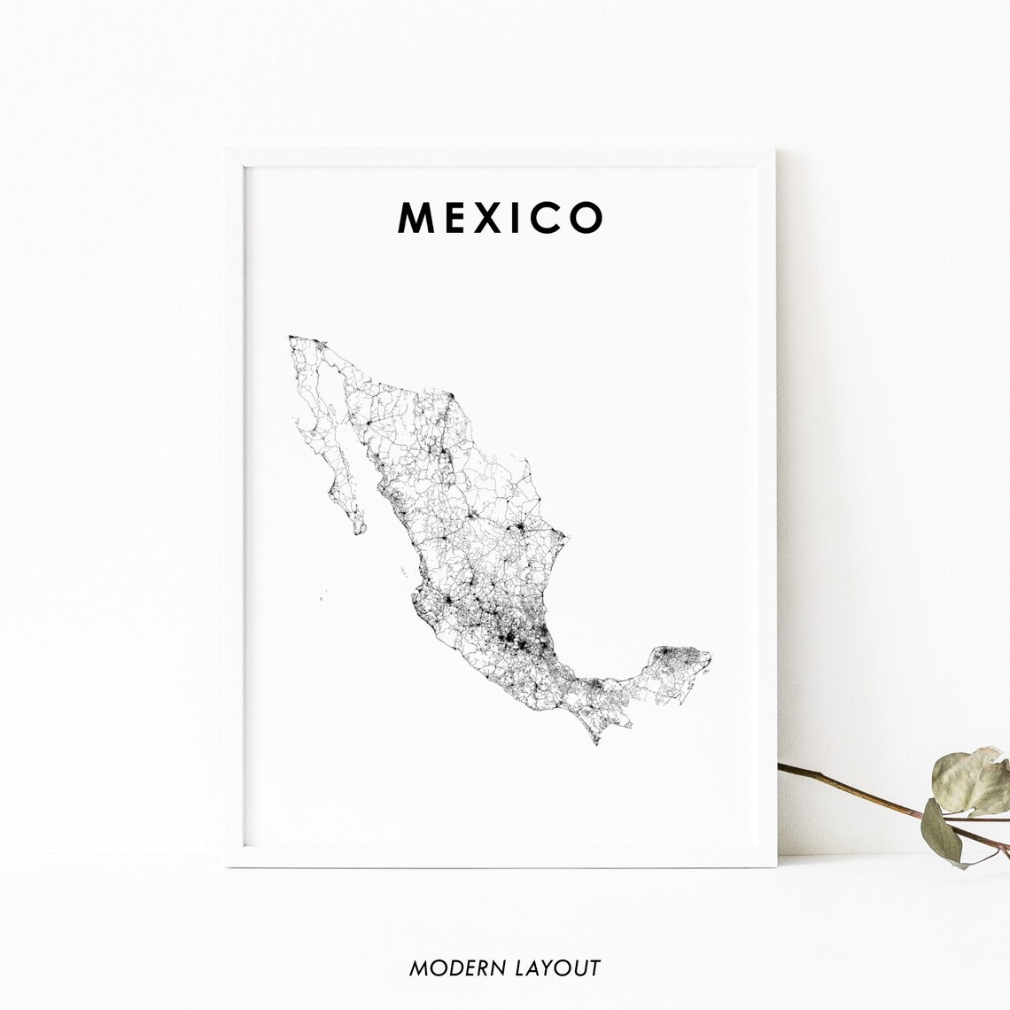 Mexico Map Art Print, Nursery Room Decor