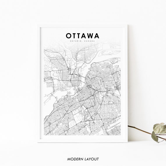 Ottawa Ontario Map Art Print, Canada Nursery Decor
