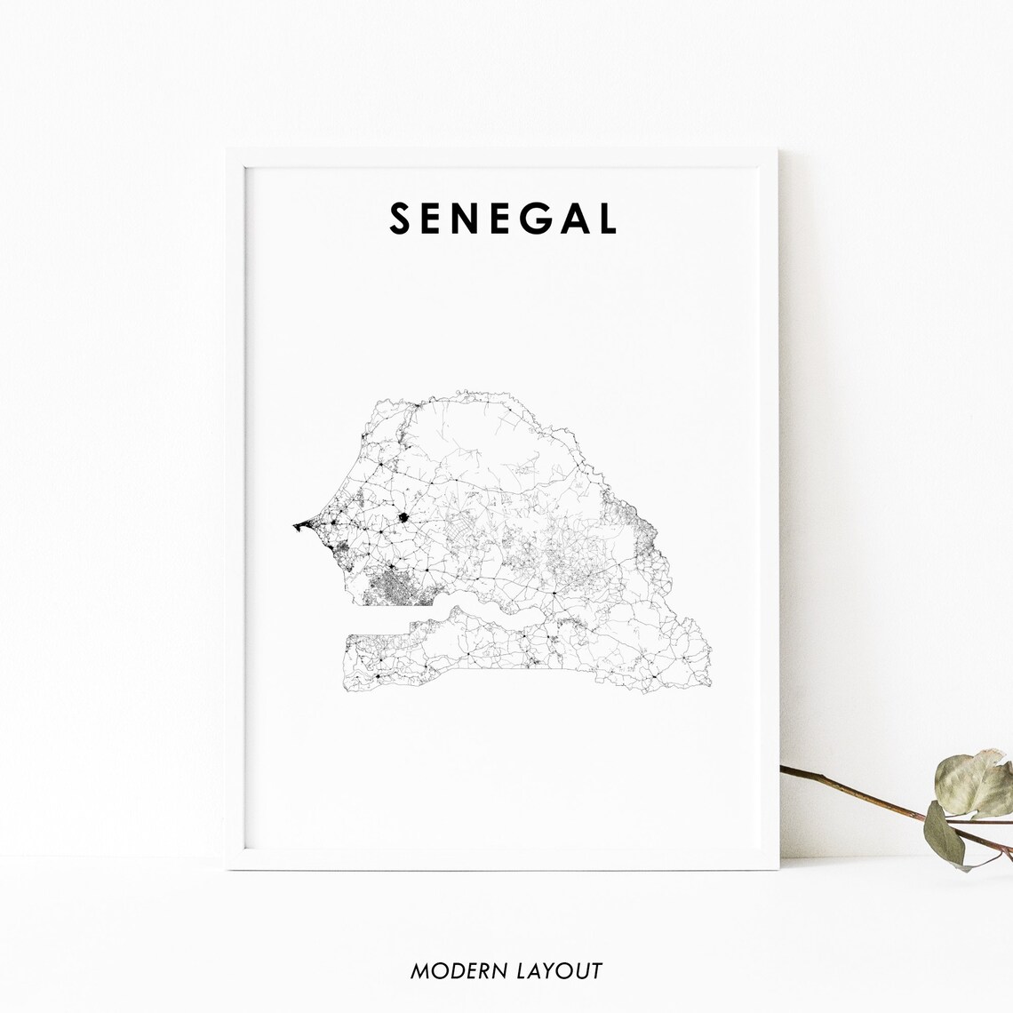 Senegal Map Poster, Dakar West Africa Nursery Decor