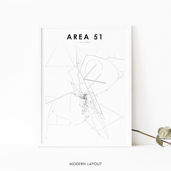 Area 51 NV Map Print, Nevada USA Poster