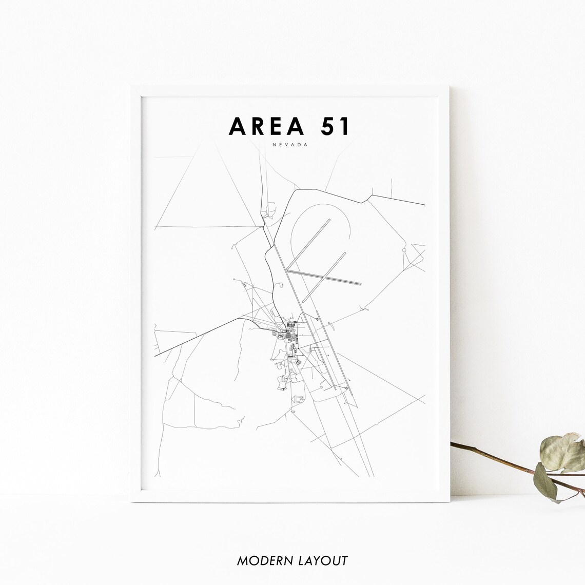 Area 51 NV Map Print, Nevada USA Poster