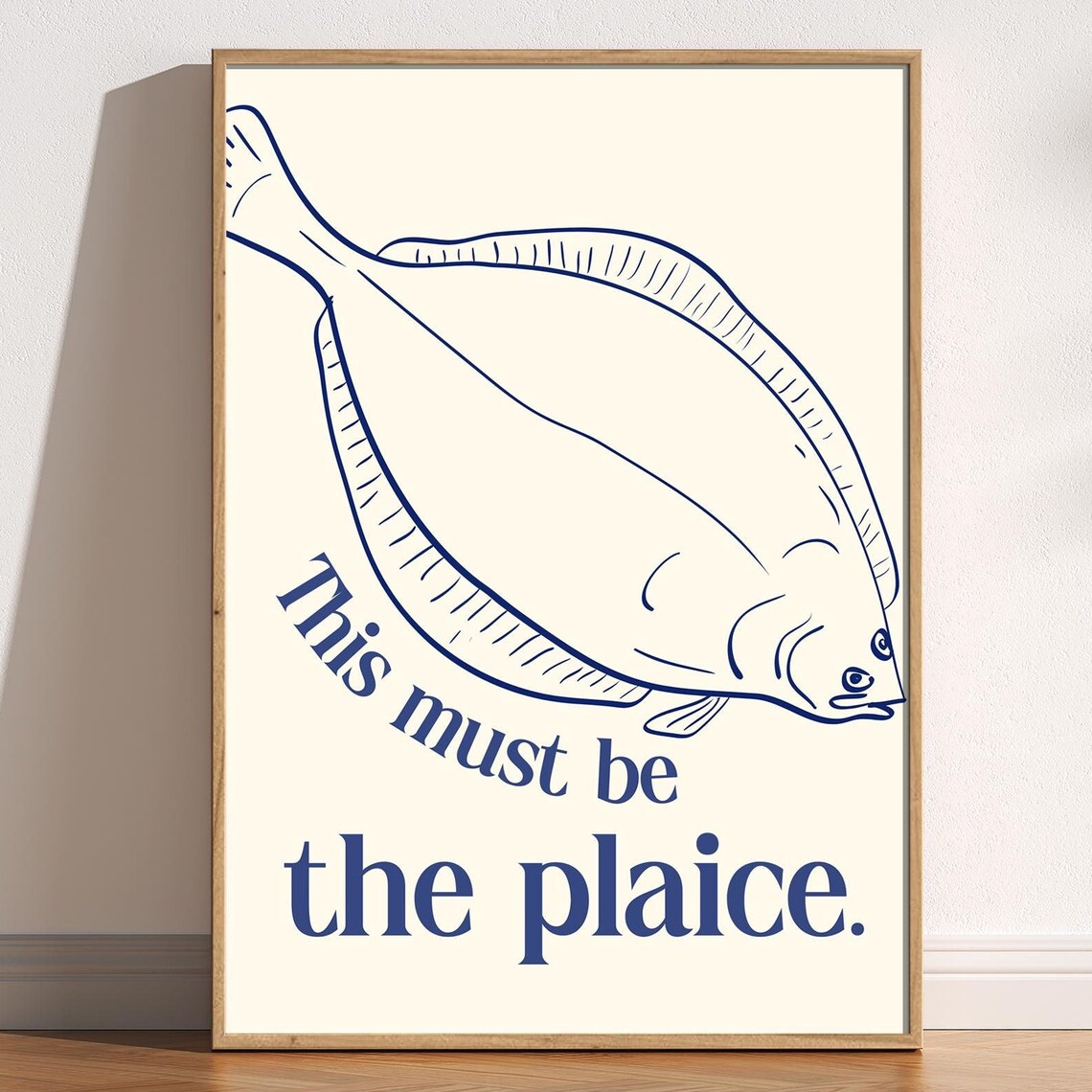 This Must Be The Plaice Retro Minimalist Fish Art Print