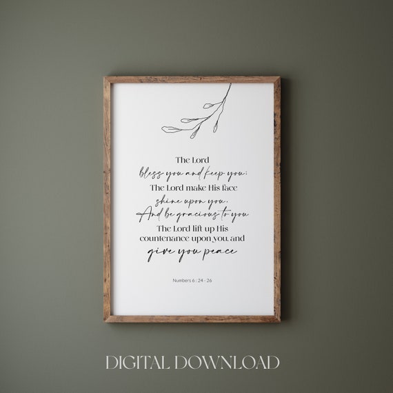The Lord Bless You And Keep You Bible Verse Art Print
