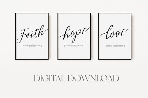 Romans 1017 Faith Comes From Hearing Poster Christian Wall Art Christian Nursery Baptism Bible Verse Wall Print