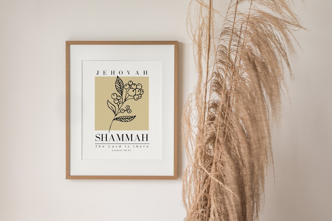 Jehovah Shammah Ezekiel 48:35 Minimalist Art Print - Image 2