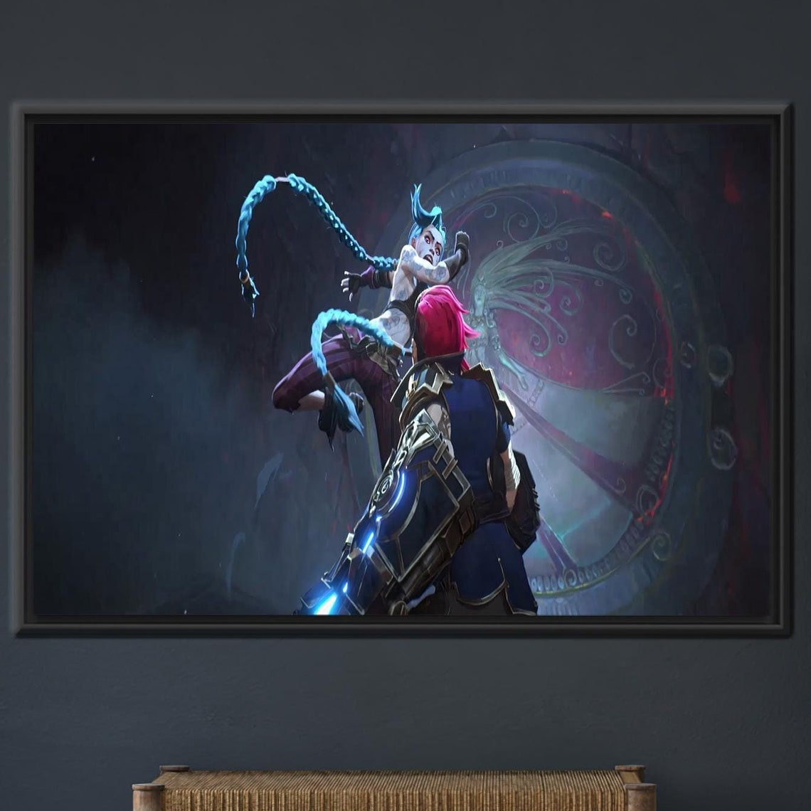 Jinx vs Vi Arcane Poster League of Legends Battle Gaming Artwork