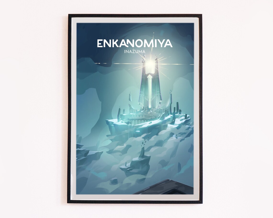 Enkanomiya Travel Poster, Fantasy Place Art Print
