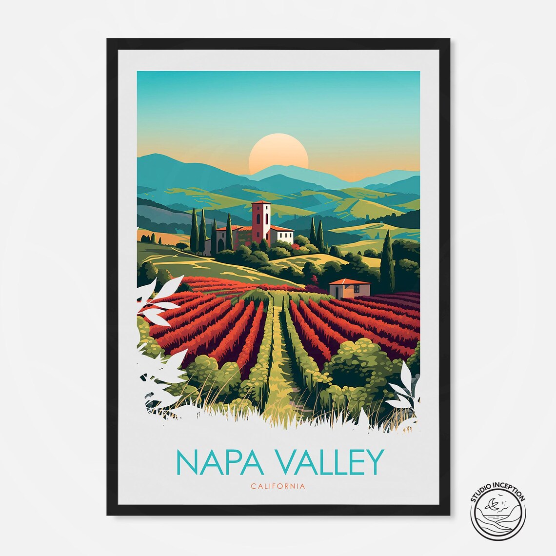 Napa Valley California Vintage Travel Poster Print
