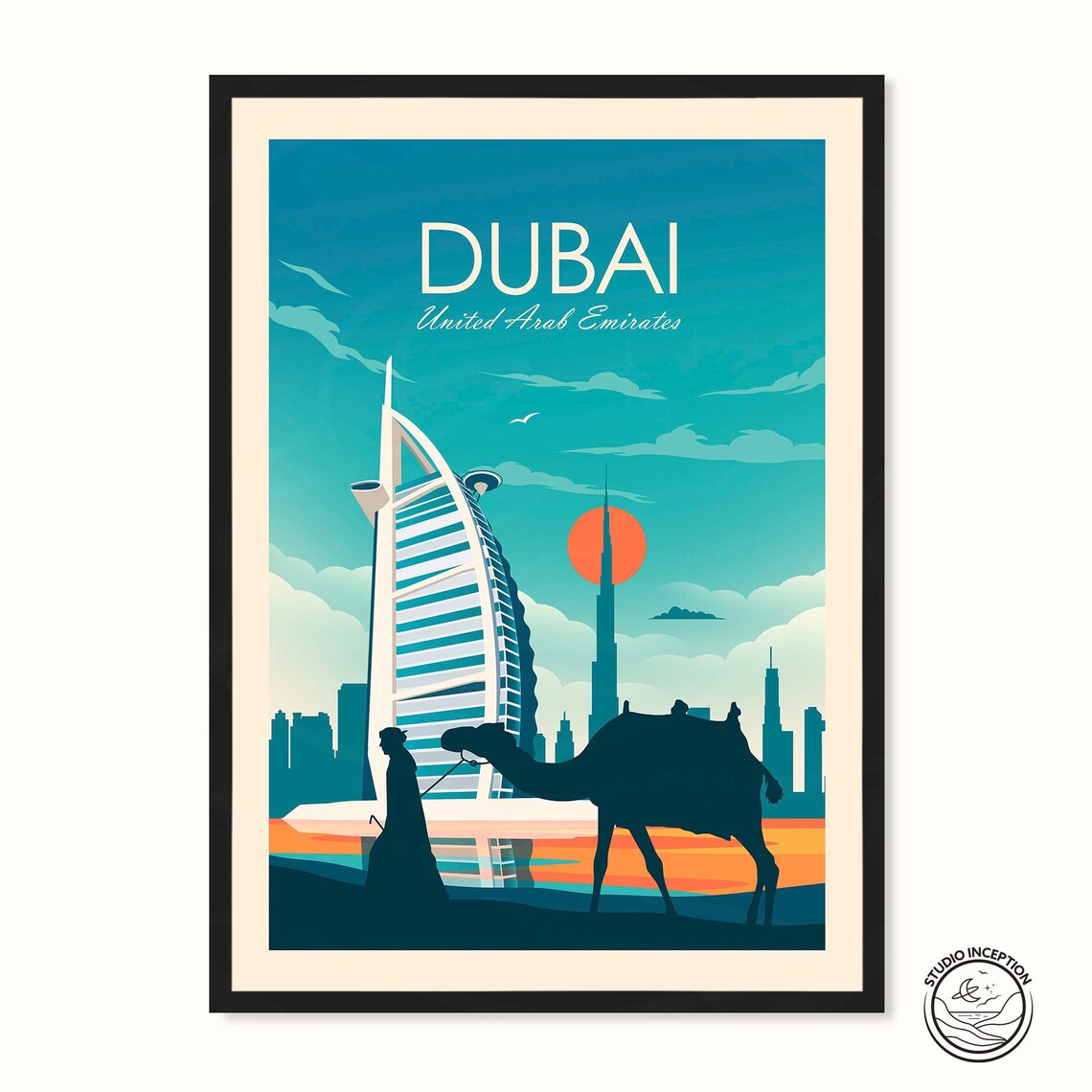 Dubai Travel Poster, Burj Al Arab Art Print