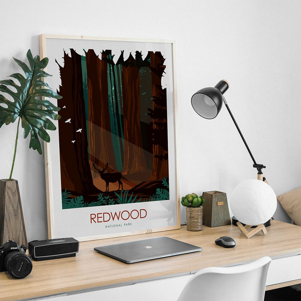 Redwood National Park Travel Poster, Redwood Park Art Print - Image 3