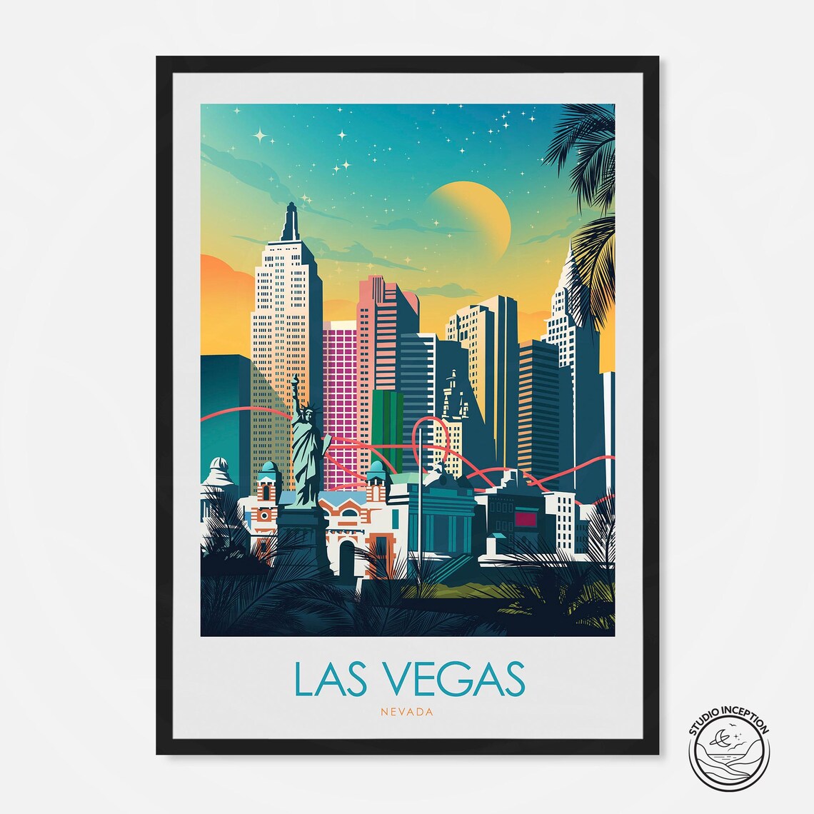 Las Vegas Nevada Travel Poster, Wall Art Print