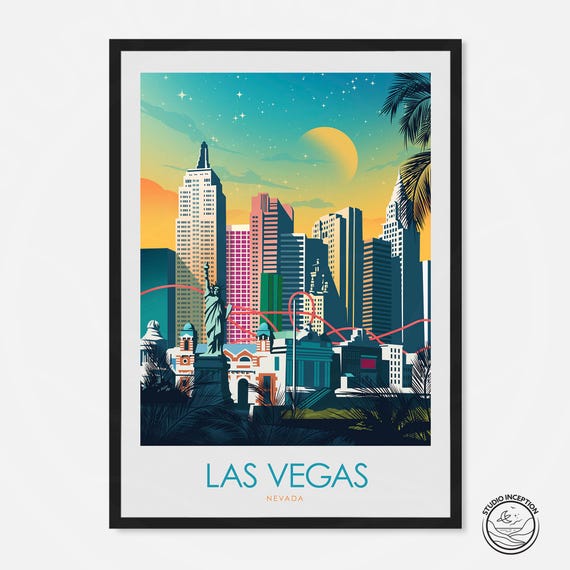 Las Vegas Nevada Travel Poster, Wall Art Print