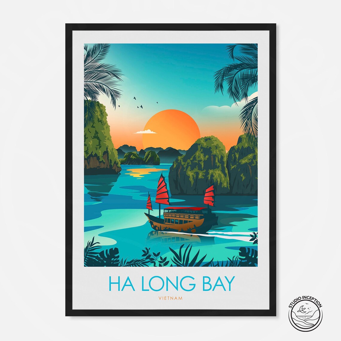 Ha Long Bay Travel Poster, Vietnam