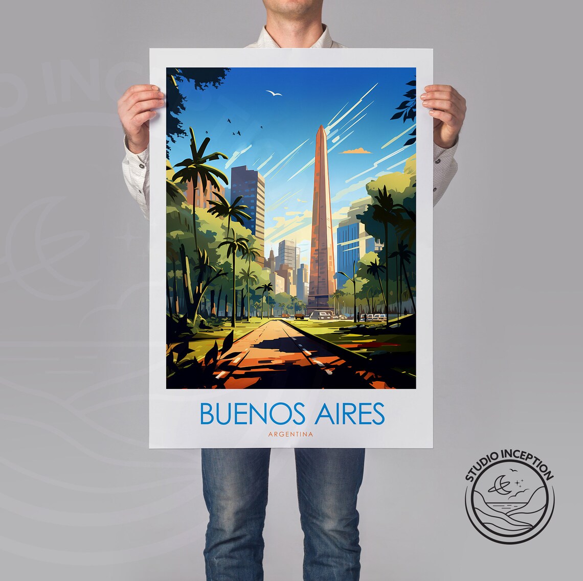 Buenos Aires Argentina Obelisk Landmark Minimal Travel Poster - Image 2