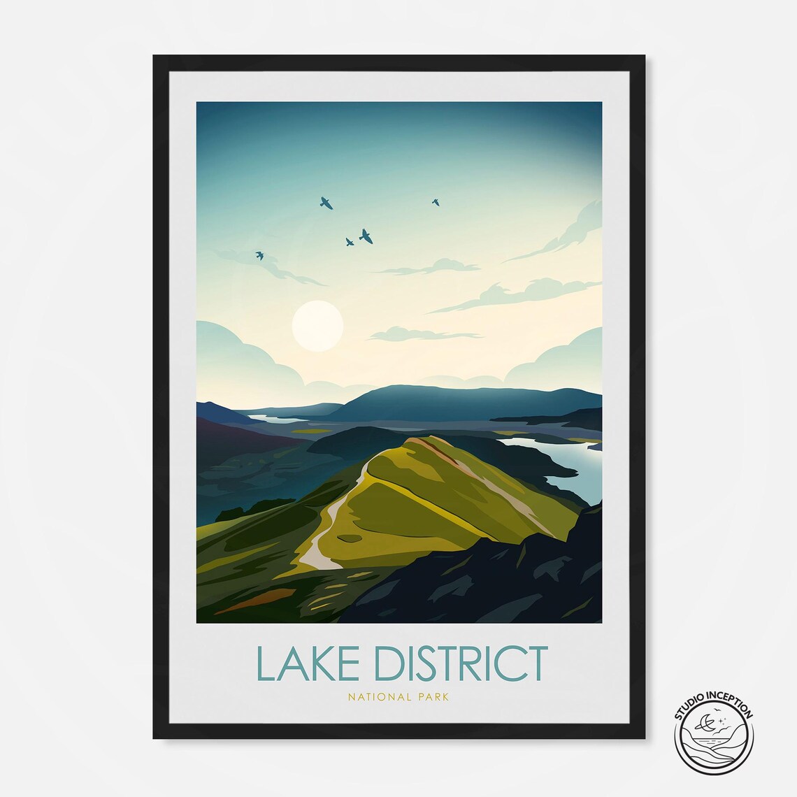 Lake District Catbells England Travel Poster