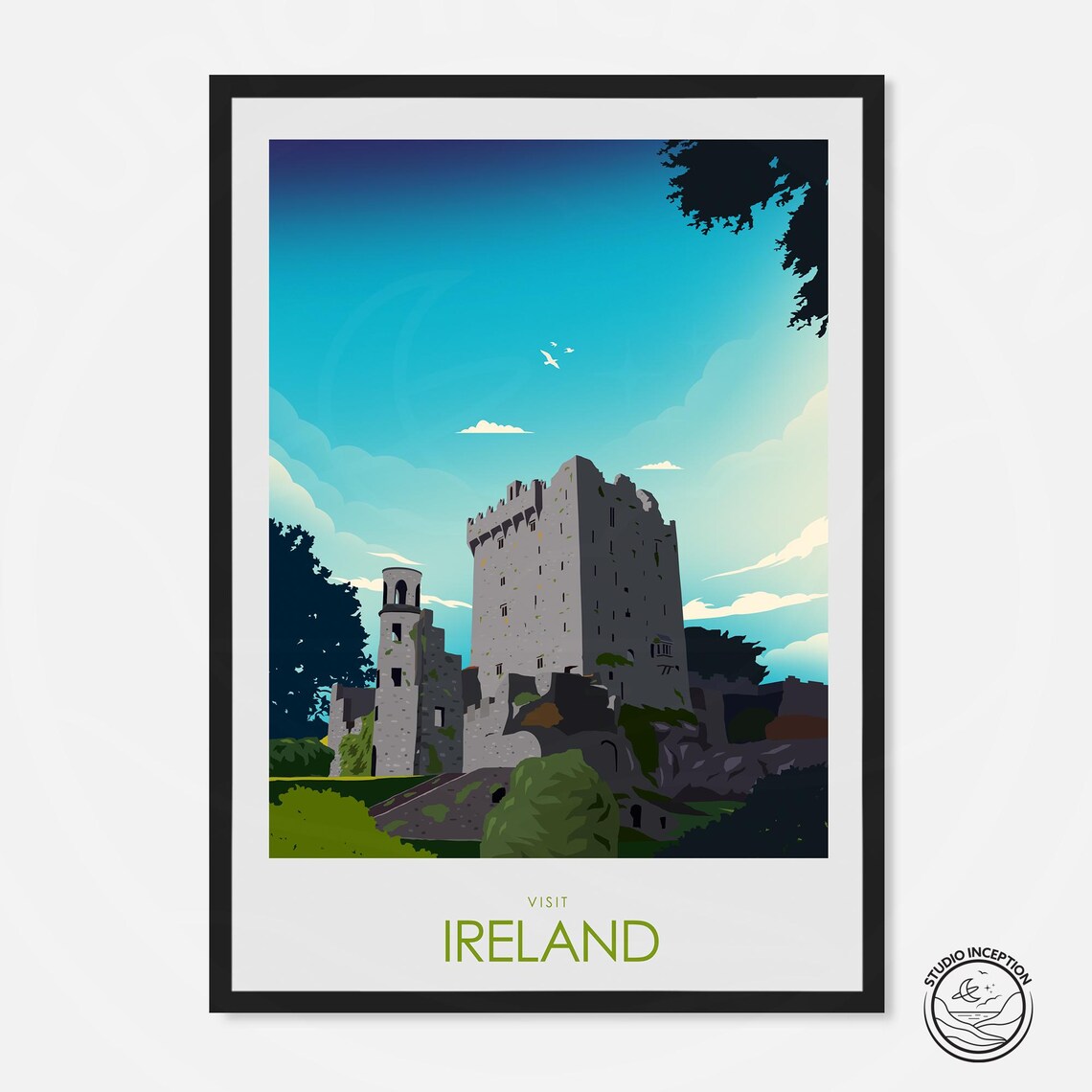 Visit Ireland Historic Castle Tower Ireland Travel Wall Poster