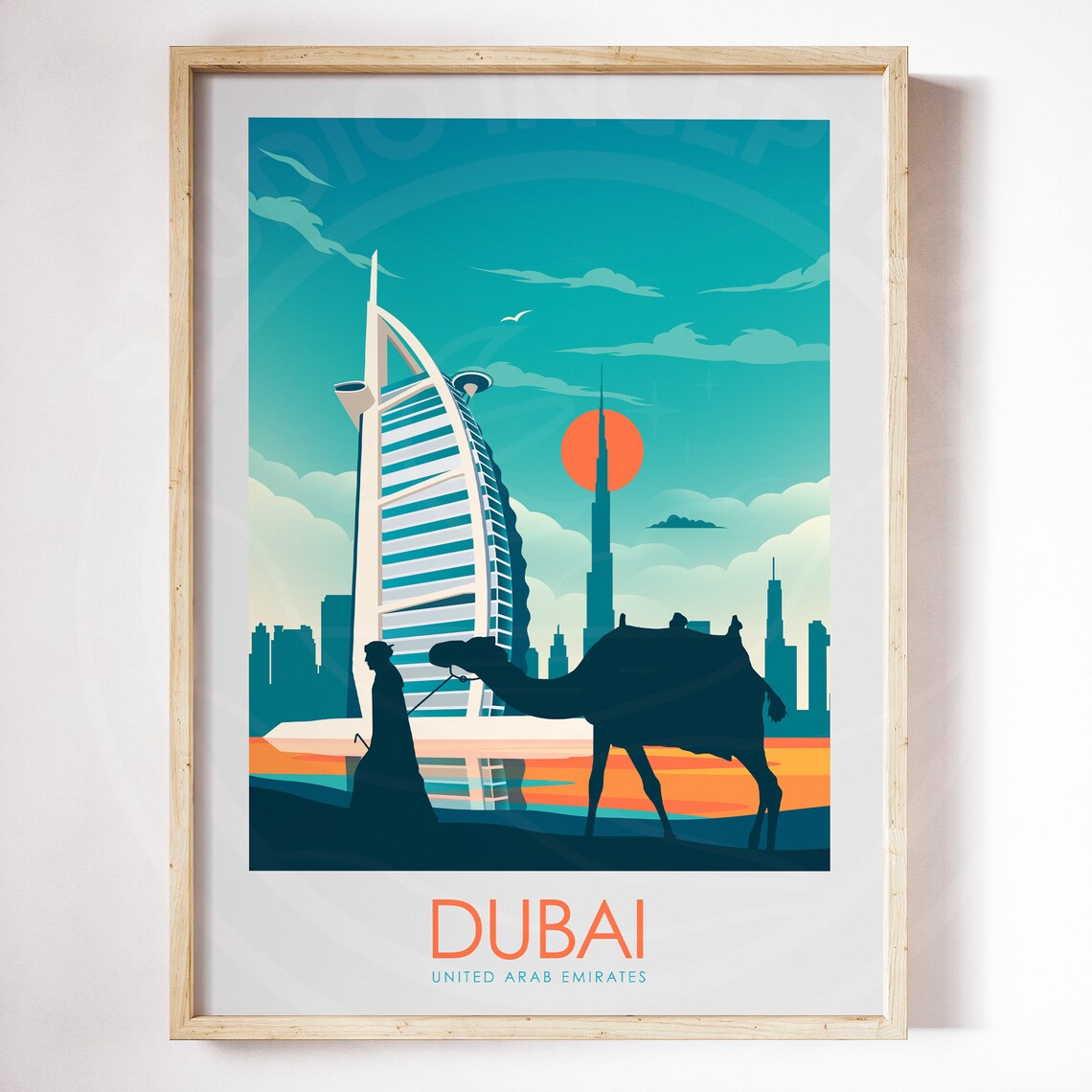 Dubai Travel Print, UAE City Poster Art Print - Image 3