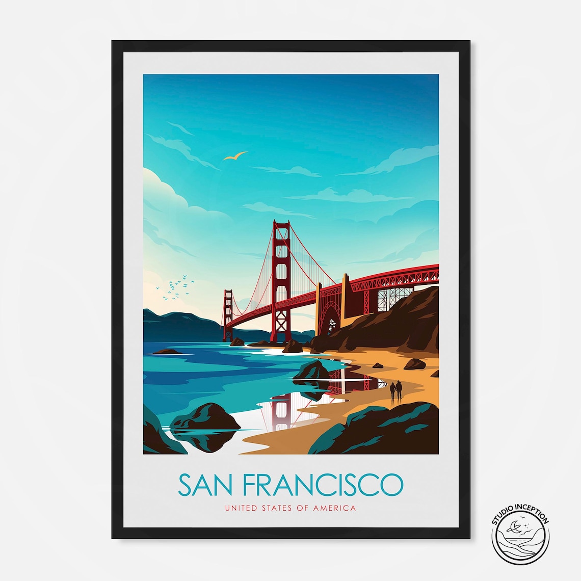 San Francisco California Travel Poster, USA