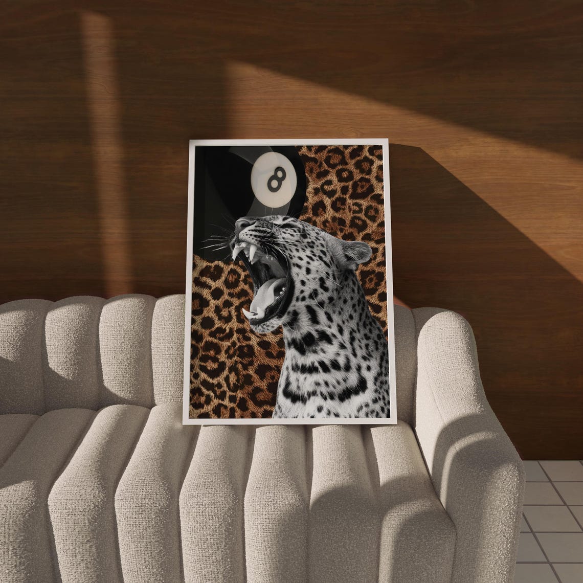 Leopard Wall Art Eight Ball Poster Funky Home Decor Cool Print Trendy College Apartment Retro