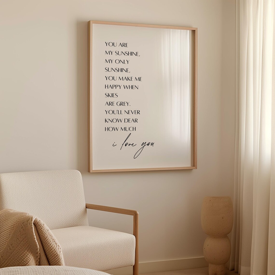 You Are My Sunshine Nursery Print, Neutral Decor - Image 3